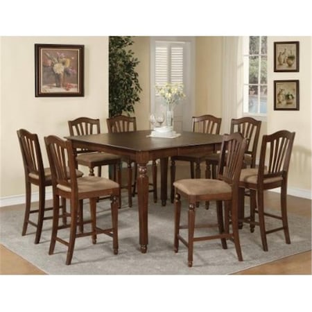 East West Furniture East West CT-MAH-T Chelsea Gathering 54 in. square counter height dining table with 18 in. butterfly leaf; Mahogany CHT-MAH-T